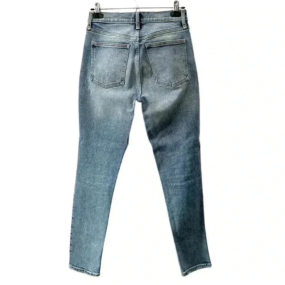 GAP High Rise True Skinny Ankle Jeans Distressed Denim Stretch Blue Size 25 - Picture 3 of 13